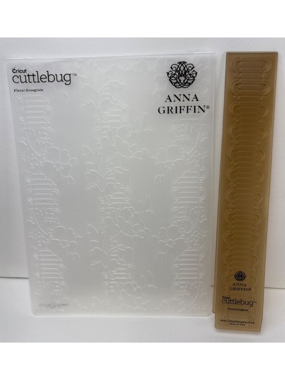 Anna Griffin Cricut Cuttlebug Embossing Folder & Border Floral Grosgrain